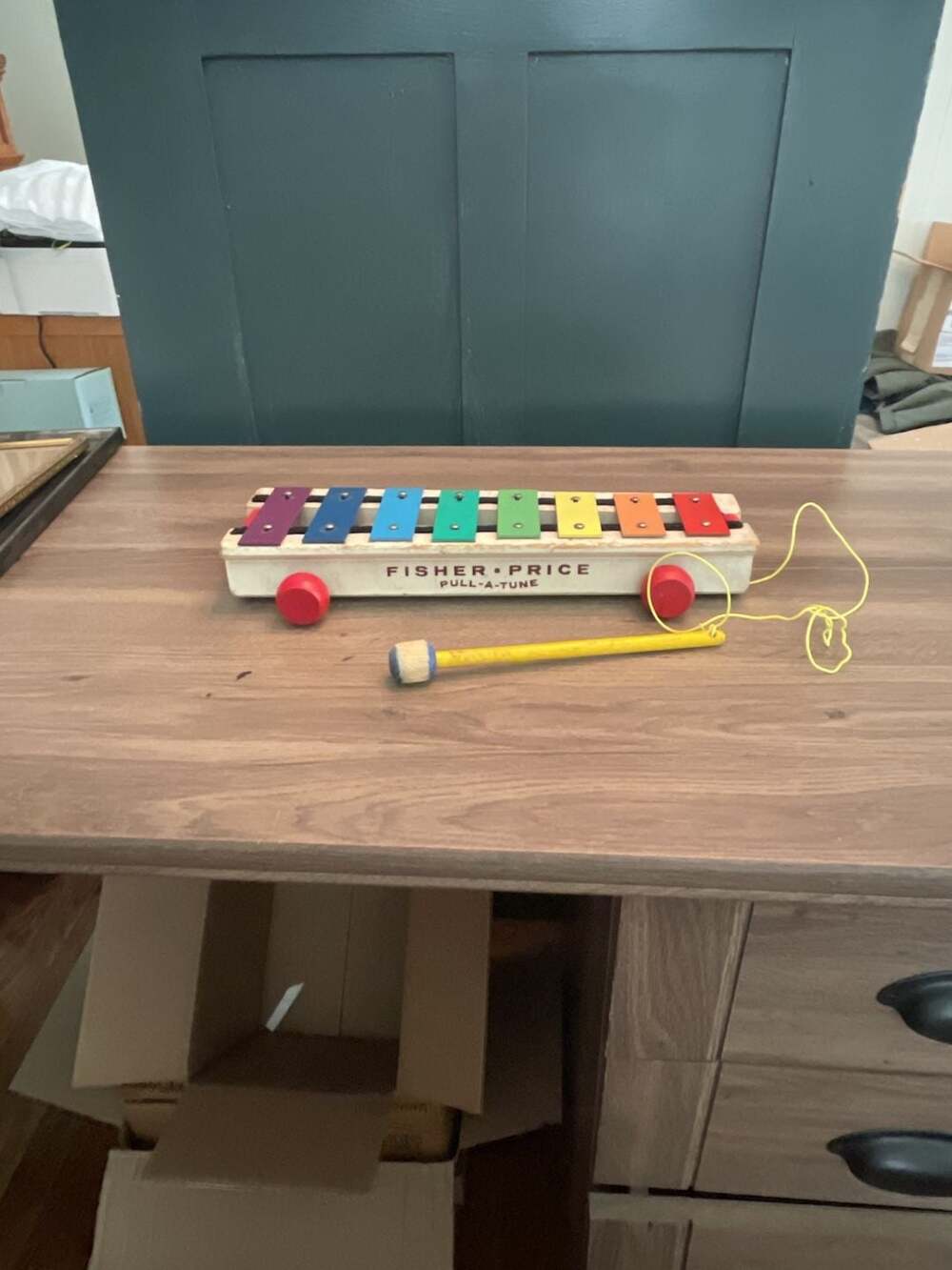 Vintage Fisher-Price Pull-A-Tune Xylophone #870 Pull Toy